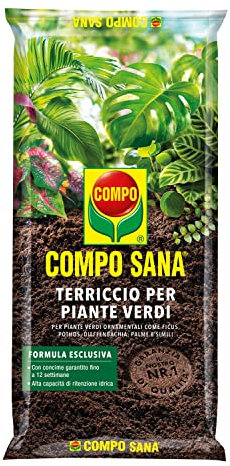 Compo Sana - Terreau de qualité pour plantes vertes, en lot de 10 litres