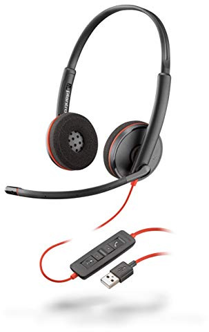 Plantronics - Blackwire 3220 USB-A Wired Headset - Dual Ear (Stereo) with Boom Mic - Connect to PC/Mac via USB-A - Works with Teams, Zoom & more