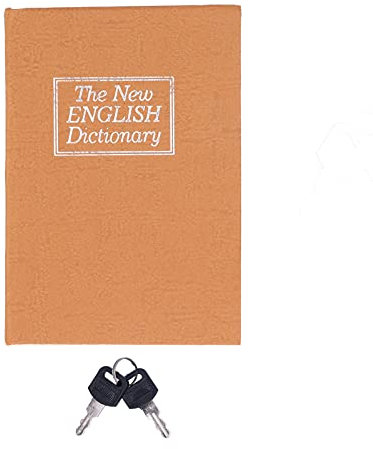 Cassaforte a Libro con Serratura a Chiave, Mini Cassetta di Sicurezza Libro di Simulazione Scatola per Nascondere i Soldi, Cassaforte per Libri Deviazione 4,5x3,1x1,8 Pollici(giallo)