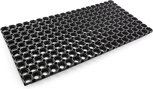 emmevi Zerbino Gomma Dura Antiscivolo Raschiafango Pulisci Scarpe Drenante Esterno Robusto Mod.COMPOS_40X60