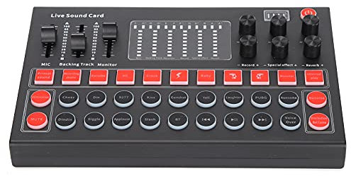 M9 Sound Card Kit, Portable Bluetooth Live Broadcast Sound Card, Audio Mixer, Professional Sound Card Set for Gaming for Live Broadcast for Singing for Recording