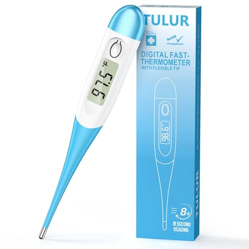 Thermometer for Adults and Kids with 8 Seconds Fast Accurate Reading, Acctrate & Safe-Baby Thermometer for Oral, Rectal or Under Arm Use, Large LCD Display with Fever Alarm