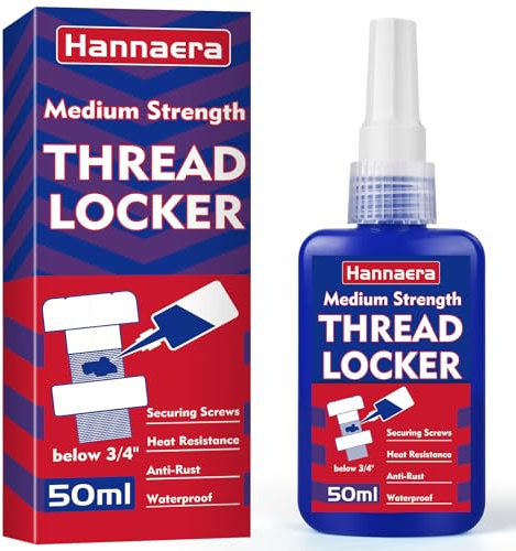 Thread Lock Blue 50ml, Medium Strength Threadlock, Removable Threadlocker, Lock & Seal Nuts, Bolts, Fasteners and Metals, Against Losening and Leakage (Mid50-H01)