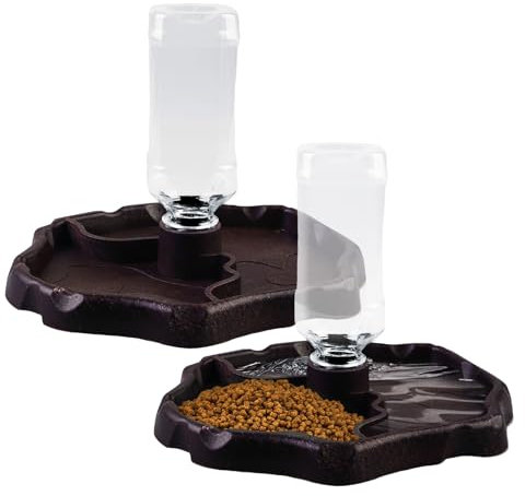 2pcs Schildkröten Wasserschale, Reptilien Wasserspender 2 In 1 Reptilien Schildkröte Futternapf Näpfe Für Reptilien Automatisierte Reptilien Trinkschale Futterspender Für Schildkröten Hamster Eidechse