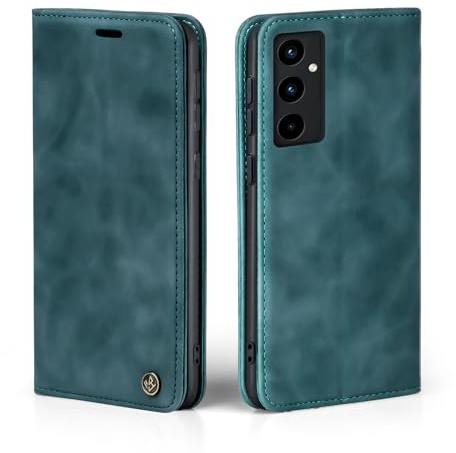 LBH Handyhülle für Samsung Galaxy A52 / A52 5G / A52s 5G in Petrol Blau mit Karten- und Geldfach Smartphone Hülle mit Standfunktion Flip Case Schutzhülle Magnetverschluss Vintage