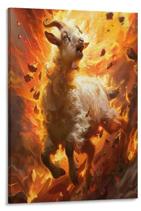VFKLZCNYR Goat Adulte Et Enfant Peinture À L'huile 3D Professionnel Peinture Sur Toile Kit Avec Cadre 24x36inch(60x90cm)
