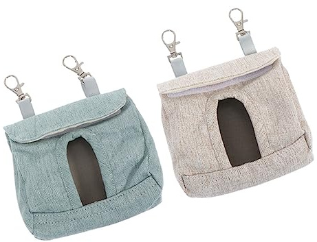 Mikikit Bolsa De Alimentación para Conejos y Cobayas Colgante, Comedero Lento De Tela Resistente, Tamaño S, Adecuado para Heno y Comida Seca Jaulas, Mascotas Pequeñas como Conejillos y Cobayas