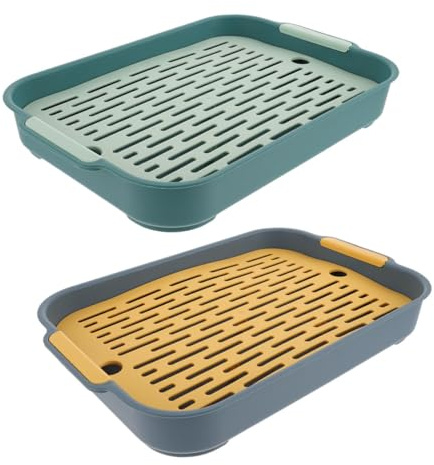 PERSELOSO 2 Toilette per Animali Plastica Resistente Lettiera Antiribaltamento per Conigli Porcellini Cincillà e Roditori con Recinto per Prevenire Fuoriuscite