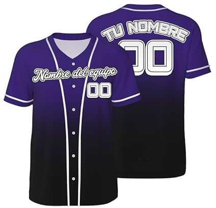 Personalizada Camiseta Beisbol Tshirt Futbol Americano Personalizado Camisetas Manga Corta Hombre Imprime Cualquiera de Tus diseños Nombre Número Camisa de Botones para Mujeres Y JóVenes S-4XL