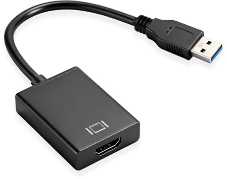 HOMTRAK Adaptador USB a HDMI 1080P USB 3.0/2.0 Convertidor de Vídeo y Audio Alta Definición | USB a HDMI Cable para Monitor TV Proyector, Tarjeta Gráfica Externa Compatible con Windows 11 10 8 7