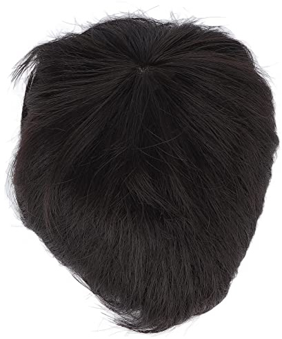 Vroomoto Peluca Corta para Hombres Tupé de Cabello Uso Versátil para Cosplay y Halloween 50-57 Cm Material de Fibra Suave
