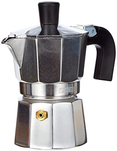 Monix M620001 Vitro Express | Italienische Aluminium-Kaffeekanne mit Antihaftbeschichtung, 1 Tasse, Silber