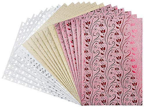 Ideen mit Herz effektpapper | glittermix | DIN A4 | självhäftande | 3 olika mönster | 20 stycken