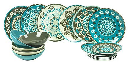 Villa D'Este Home Tivoli 2190652 Cala Jondal tavola 18 pz, Porcellana + Gres