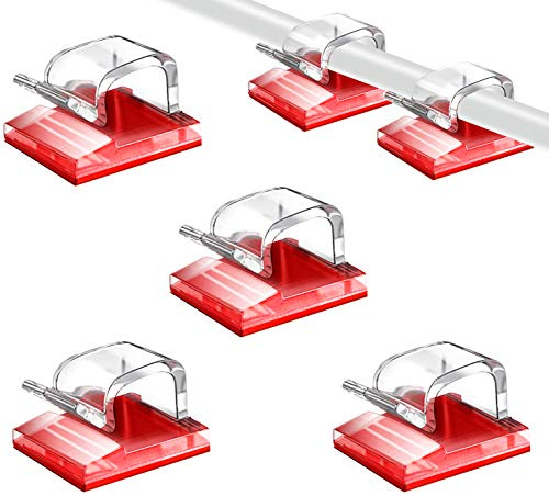 SOULWIT® 50 pezzi Autoadesivo Clip Cavo, Fermacavi Supporto Organizer la Gestione dei cavi per TV, PC, laptop, cavo Ethernet, scrivania, casa, ufficio
