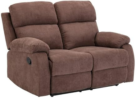 Vente-unique - Divano relax 2 posti Tolzano - poliestere - marrone