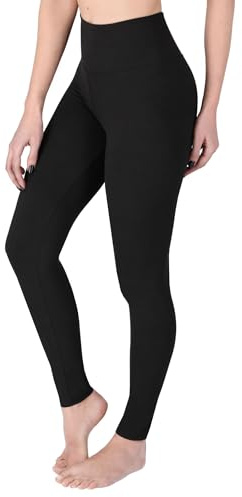 SOFTSAIL Leggings för kvinnor, hög midja, magkontroll, bantning, ogenomskinlig, fjärilig, mjuk, andningsbar, elastisk, stretchig, gym, träning, yogabyxor, Svart, S/M