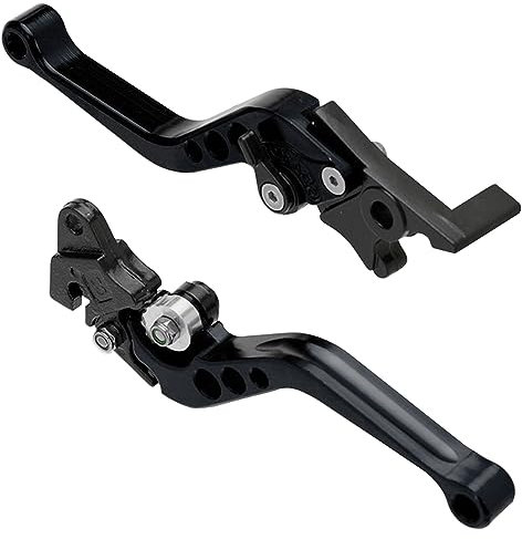 MOCNT 1 Paar Motorrad Bremshebel 22mm Motorrad Kupplungshebel Verstellbarer CNC Aluminium Kupplungstrommel Bremshebel Scheibenbremse Kupplungs Lenker Kupplungsbremshebel Schwarz