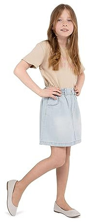 NOQ Mädchen Strumpfhose 20 Denier klassische halbtransparente Schulfüßigkeit weiche Ballett- und Tanzstrumpfhose lässige strapazierfähige schlichte Alltags Strümpfe, Naturel 4/5 Jahre (104/110 cm)