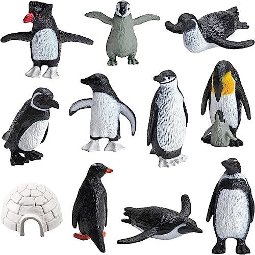 KATELUO Animales Polar, 11pcsAnimales Polares Juguetes, Juguetes de Animales Marinos, Adecuado para Decoración del Hogar, Decoración Navideña, Decoración de Pasteles