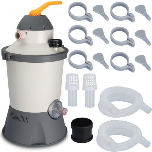 COIL Filtro a sabbia per piscina – Pompa per piscina efficiente 3028 l/h, resistente e durevole, facile manutenzione con valvola a 6 livelli, accessori inclusi, per piscine fino a 16000 l