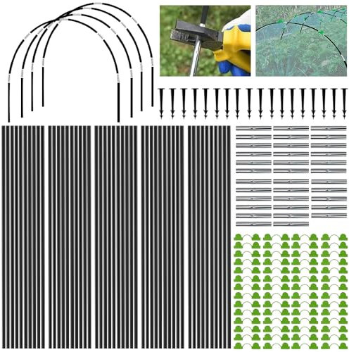 HIQE-FL Gewächshaus Hoops,50 Stück Pflanztunnel Bögen,Gartentunnel Reifen,Gewächshaus Reifen Für Pflanzenabdeckung,Folientunnel Für Hochbeet,Tunnel Gewächshaus