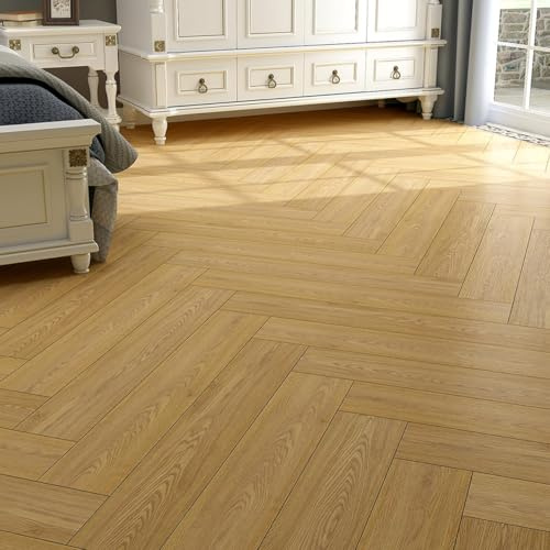 Yenhome 17 Stück 90x15cm PVC Bodenbelag Holzoptik Braun Selbstklebende Vinyl Fliesen Boden Bodenbelag Schlafzimmer Klebe Vinylboden Eiche Natur Badezimmer Wasserfest Küche PVC Verschleißfest