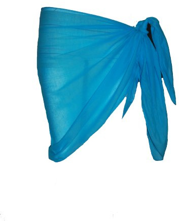 P4F Half Cotton Sarong, 55cm x 200cm (UK, Alpha, One Size, Regular, Regular, Turquoise)