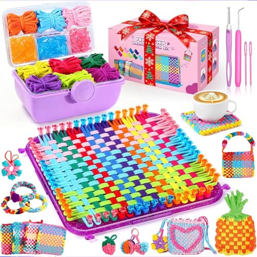 MIAOKE Juego de 478 Piezas de Tejido Colorido, Incluye Agujas de Atar y Anillos de Manualidades de Colores, Perfecto para Hacer Bolsos, Agarraderas y Pulseras de la Amistad