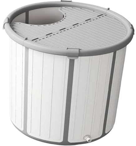 Vasca da bagno pieghevole per adulti, vasca da bagno pieghevole con scarico inferiore, secchio da bagno portatile converte la doccia in vasca (salvaspazio, facile da pulire), L