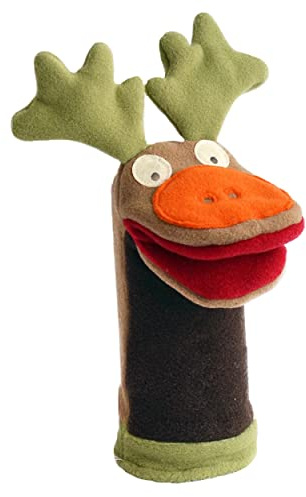 Cate & Levi - Fleece Hand Puppet - Handmade in Canada - Great for Storytelling (Moose)