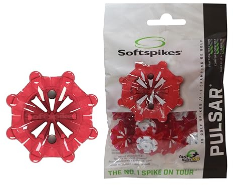 SOFTSPIKES Pulsar Fast Twist 3.0 Red Pointes de Golf, Cerise/Blanc, Bag of 1 Set