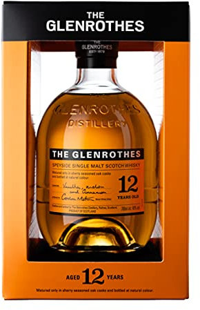 The Glenrothes Speyside 12 Jahre | Single Malt Whisky | in Sherry-Eichenfässern gelagert | 40% Vol | 700ml Einzelflasche