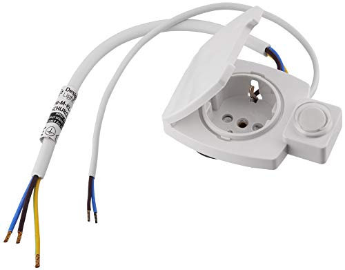 Möbel Einbausteckdose IP44, Schalter, All-in-One, naturweiß
