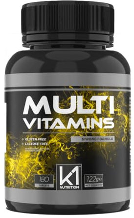 K1 NUTRITION - Multivitaminico con Vitamina C, Vitamina D, Vitamina B12 e Magnesio - Vitamine e Minerali ad Alto Dosaggio - Integratori Alimentari - 180 cps