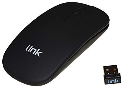 LINK LKMOS34 Mouse Wireless con Sensore Ottico e Ricevitore Usb Colore Nero con Batterie Ricaricabili Integrate Dpi 1600