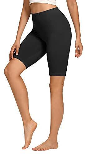 Libella Pantaloncini da Ciclismo Pantaloncini Corti da Donna in Cotone Pantaloncini a Vita Alta opachi Pantaloncini Sportivi Estivi Nero 4165 M