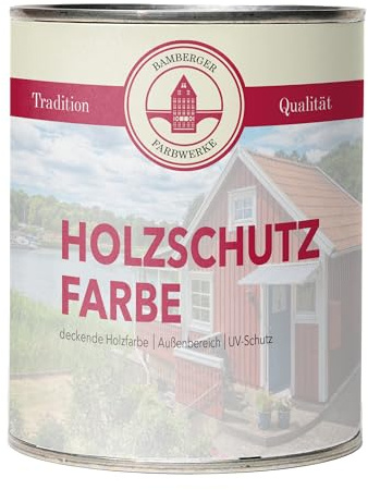 Bamberger Farbwerke Holzschutzfarbe Möbelfarbe Wetterschutzfarbe Holzfarbe für Außen (5L, Weiss)
