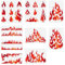 FINGERINSPIRE 9PCS Feuer Muster Schablone 3 Größen - Burn Blaze Lagerfeuer Malerei Plastik PET Wand Flammen DIY Kunst und Handwerk für Wand Fliesen Möbel Dekor