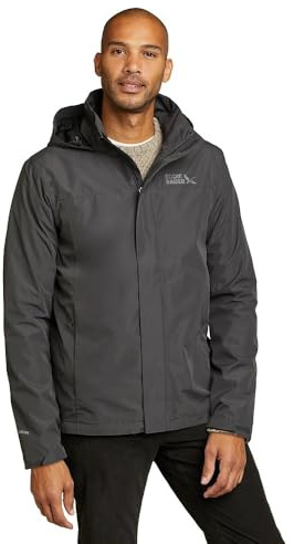 Eddie Bauer Men's Rainfoil Packable Jacket, Dark Smoke Recycled, Medium