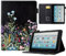 BYCeKe Case for Amazon Fire 7 Tablet (9th/7th/5th Generation, 2019 2017 2015 Release) Slim PU Leather Shell Stand Smart Folding Cover for Kindle Fire 7 Case 2019 with Auto Wake/Sleep, Black Flowers