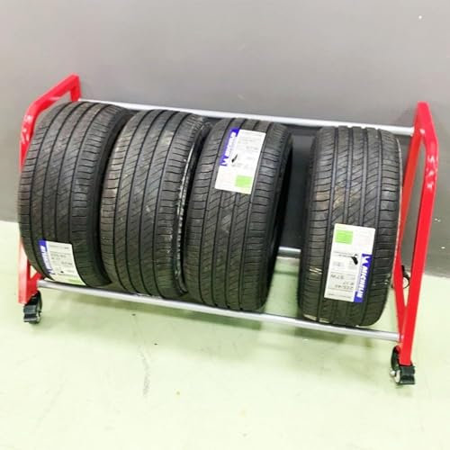 YUNYHAO Reifenregal Für Die Garage, Rollendes Reifenregal, Lagerregal Für Räder Und Reifen Im Innen- Und Außenbereich, Reifenregal-Organizer, 4-Rad-Reifenregal, Werkstattregale