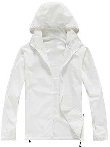 2024 New Womens Lightweight Waterproof Jackets Sale, Hooded Long Rain Coat Ladies Packable Functional Jacket Windbreaker Raincoat Outdoor Solid Color Coats with Storage Bag for Running Golf Cycling