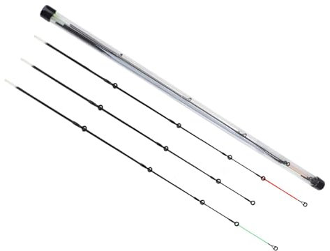 Fenteer 3 Stück Karpfenrute Feederrute mit Führungsring Floßrute Brückenrute Angelrute 3 Spitzen Alle Arten von Gewässern Feeder Angelrute, 072 Fiberglas