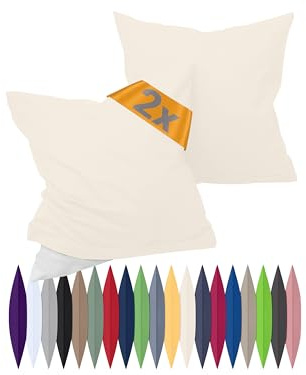 Npluseins Kuddfodral för traversin 40x15 cm - Set med 2 kuddfodral i förstärkt bomull, 100% mjuk bomull – enkelt och elegant, 698.898 - naturligt