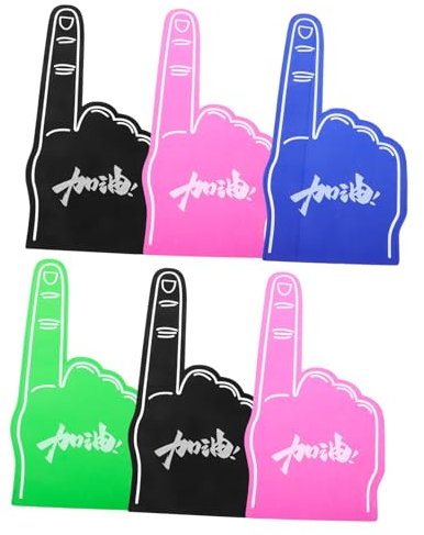 KICHOUSE 6st Handstützstützen Handball-Handschuhe Fingerstock Mini-hände Sache Hand Schaum Ding Tragbar Cheer Requisiten Für Spiele Poms Pompons Riesige Hand Jubelnde Schäume Prop Eva