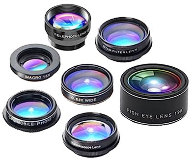 Angoily Objektiv Für Smartphone Kamera Fischaugenobjektiv Makroobjektiv Telekonverter Superweitwinkel Polarisationsfilter Und Mehrfachprisma Für Handy Schwarz