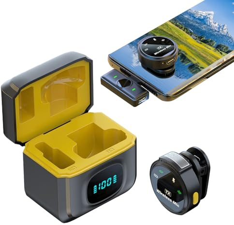 lavaliers Sans Fil - Microphone Mini pour Téléphone, Clip Magnétique | Enregistreur Audio Portable, Haut-Parleur Réduction de Bruit pour interviews, podcasts, tournage, réseaux sociaux, streaming