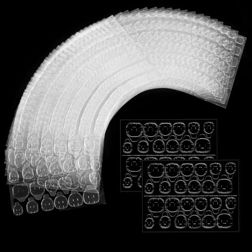 3360 pezzi/140 fogli cuscinetti adesivi per unghie, cuscinetti adesivi Press On Nails, nastro biadesivo Jelly Gel, cuscinetti adesivi per unghie artificiali e Press On Nails trasparenti, 12 misure