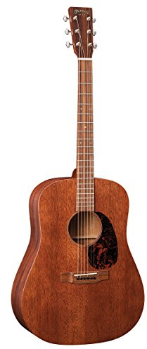Martin Guitar D-15M with Gig Bag, Acoustic Guitar for the Working Musician, Mahogany Construction, Satin Finish, D-14 Fret, and Low Oval Neck Shape